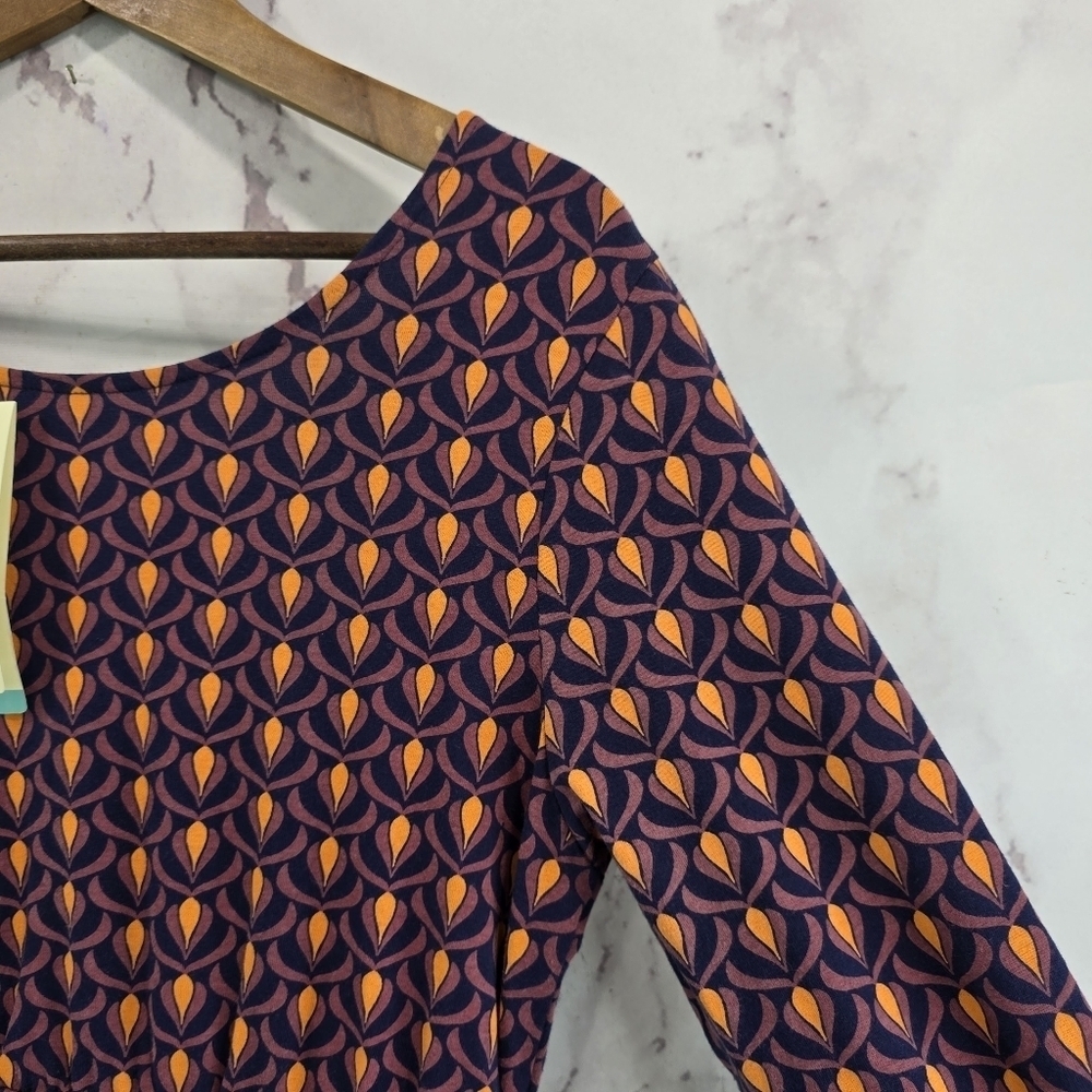 Mata Traders Dress Womens Medium Pattern Half Sleeve Organic Novela Plum Bloom - Picture 11 of 12